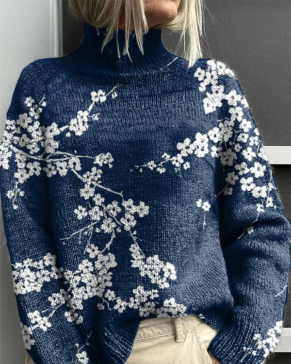 Jessie | Cozy Floral Turtleneck Sweater