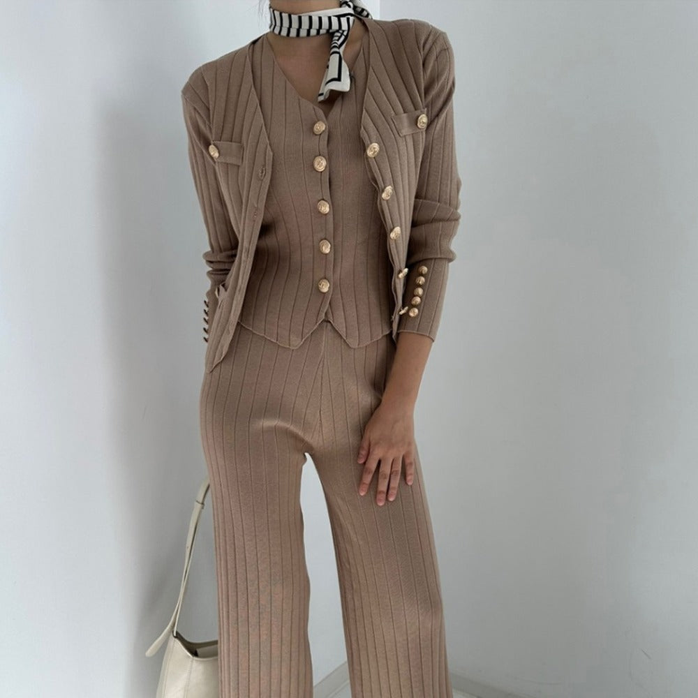Lainey | Ribbed Knit Three Piece Set
