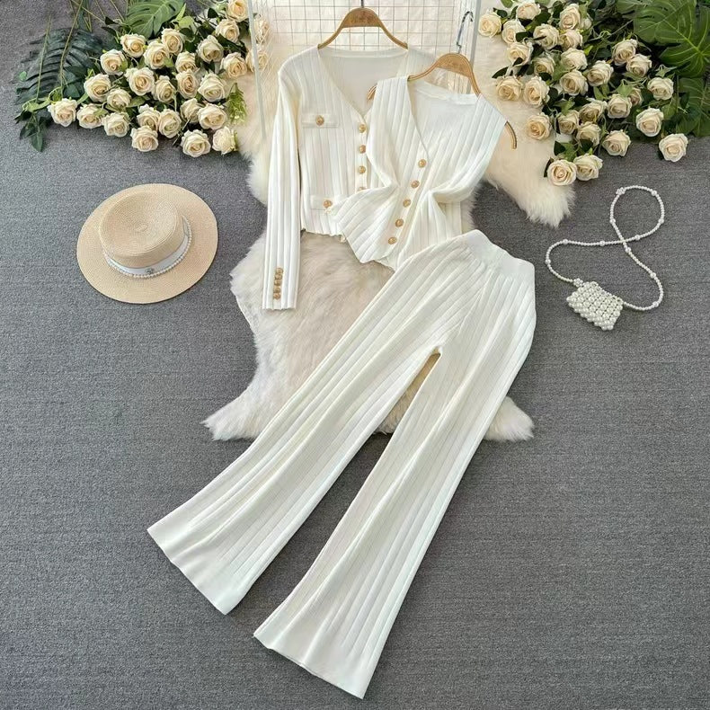 Lainey | Ribbed Knit Three Piece Set